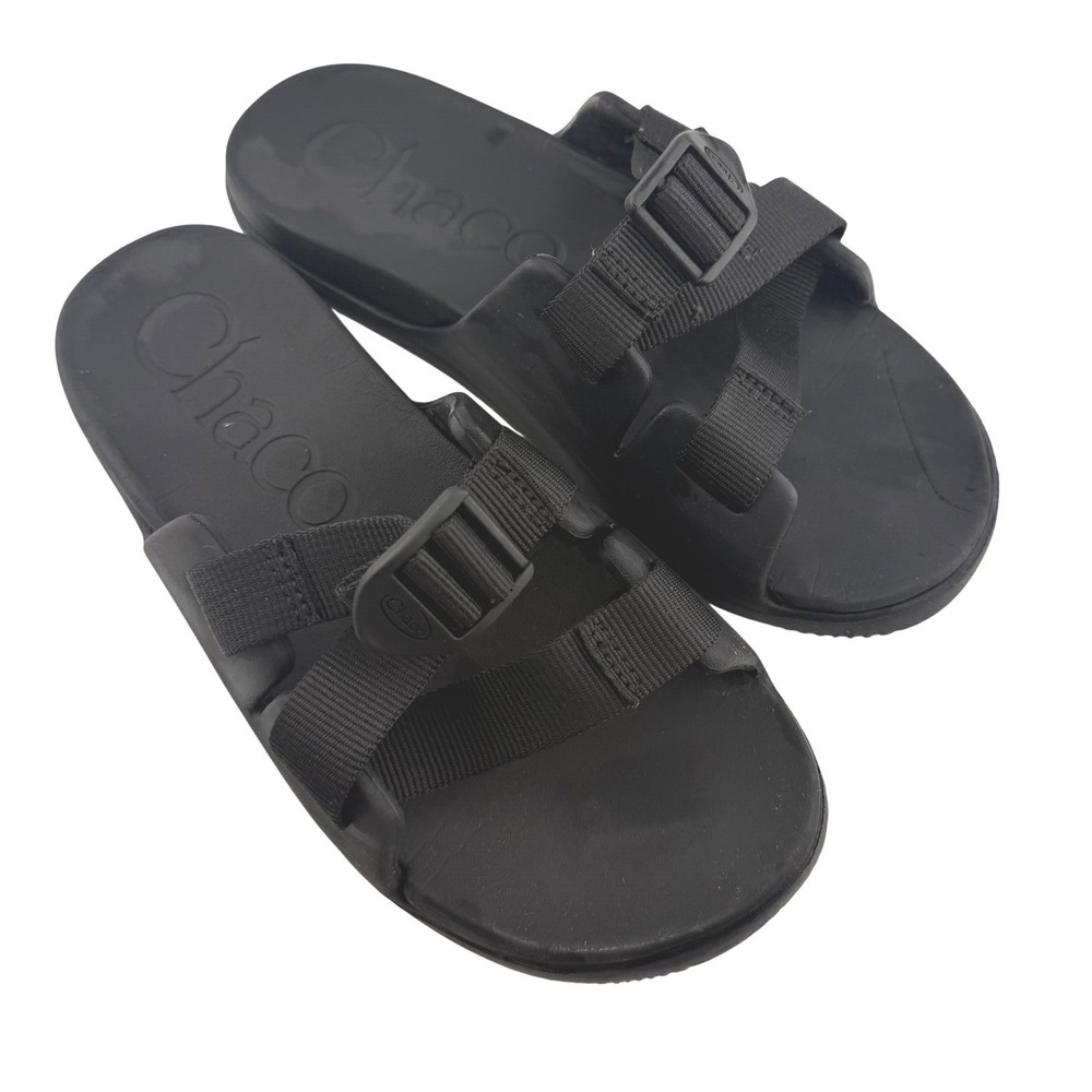Chaco Chillos Slides Kids Size K4 Black Adjustable Strap Lightweight Sandals - Picture 1 of 7